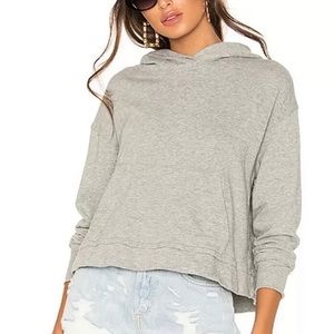 James Perse | Tops | James Perse Relaxed Cropped Crop Gray Hoodie | Poshmark